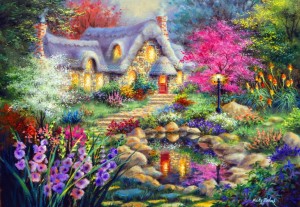 Bluebird: Cottage Pond (1000) legpuzzel