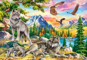 Castorland: Wolf Family and Eagles (1000) legpuzzel