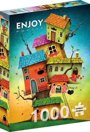 Enjoy: Fairy Tale Houses (1000) verticale puzzel