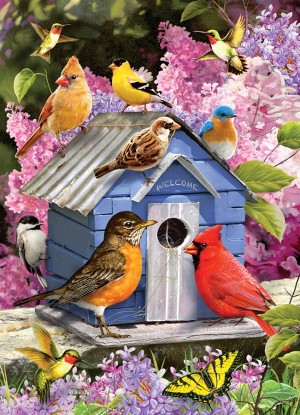 Cobble Hill: Spring Birdhouse (500XL) verticale puzzel