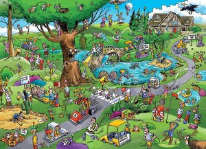 Cobble Hill: Par for the Course (1000) cartoon puzzel