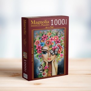 Magnolia: Lady with Flowers (1000) verticale puzzel