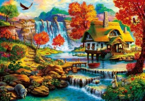 Bluebird: Country House by the Water Fall (1000) legpuzzel