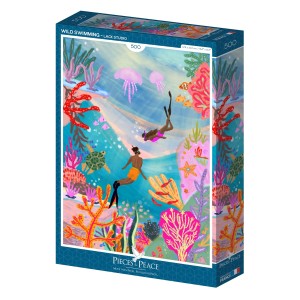 Pieces and Peace: Wild Swimming (500) verticale puzzel