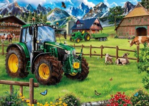 Schmidt: Alpenweide met tractor John Deere 6120M (1000) legpuzzel