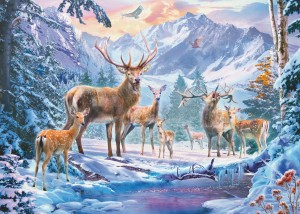 Ravensburger: Deer and Roe Deer in Winter (1000) legpuzzel