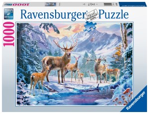 Ravensburger: Deer and Roe Deer in Winter (1000) legpuzzel