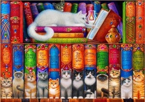 Bluebird: Cat Bookshelf (1000) kattenpuzzel