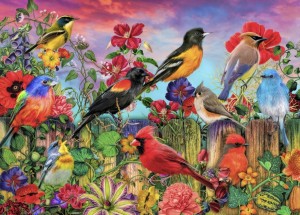 Bluebird: Birds and Blooms Garden (500) vogelpuzzel