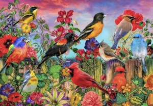 Bluebird: Birds and Blooms Garden (1000) vogelpuzzel