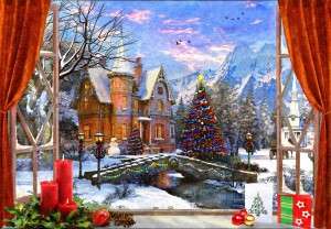 Bluebird: Christmas Mountain View (1000) kerstpuzzel