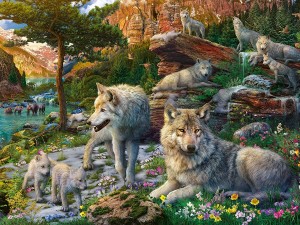 Ravensburger: Wolves in Spring (1500) wolvenpuzzel