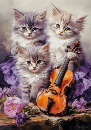 Castorland: Musical Kittens (500) verticale puzzel