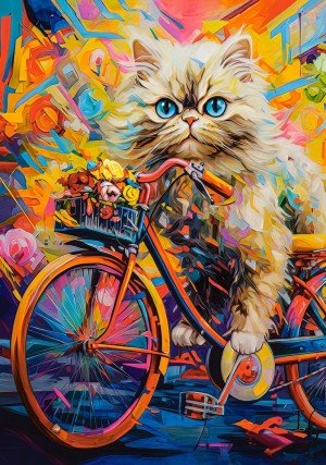 Castorland: Kitten's Floral Ride (500) verticale puzzel