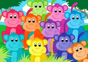 Enjoy: Rainbow Monkeys (1000) legpuzzel