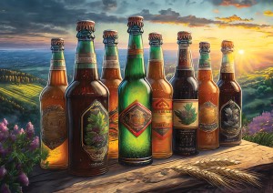 Art Puzzle: Retro Beer Bottles (1000) legpuzzel