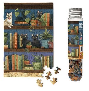 Micro Puzzles: Cat Bookshelf (150) verticale puzzel
