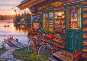 Schmidt: Lakeside Cabin with Bike (1000) legpuzzel