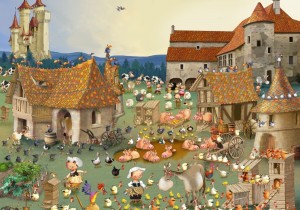 Grafika: Francois Ruyer - Village Farm (1000) legpuzzel