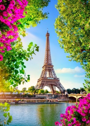 Bluebird: Tour Eiffel au Printemps (500) verticale puzzel