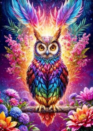 Enjoy: Neon Owl (1000) verticale puzzel