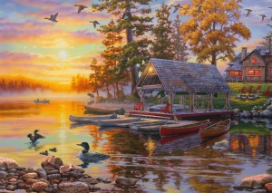 Schmidt: Boathouse with Canoes (1000) legpuzzel