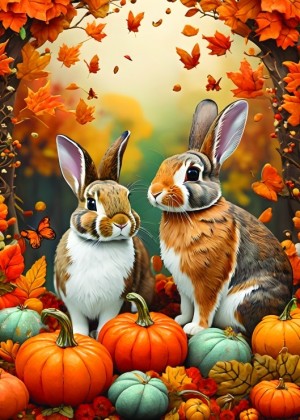 Alipson: Autumn Bunnies (500) verticale puzzel