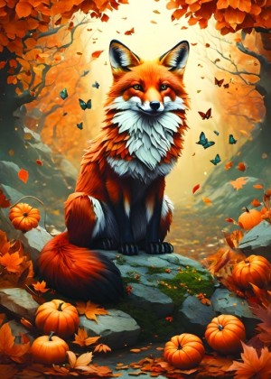 Alipson: Fox and Butterflies (500) verticale puzzel