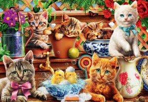 Bluebird: Kittens in the Potting Shed (1000) kattenpuzzel