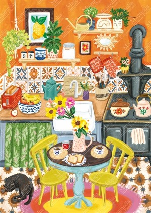 Magnolia: Orange Kitchen (1000) verticale puzzel