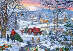 Gibsons: Bringing Home the Tree (100XXL) kerstpuzzel