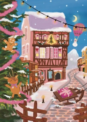 Pieces and Peace: Colmar Christmas Market (500) verticale puzzel