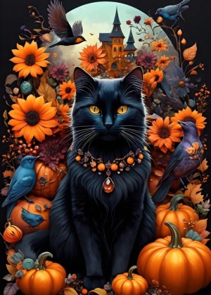 Bluebird: Autumn Cat (500) kattenpuzzel