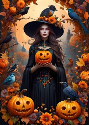 Bluebird: Halloween Witch (500) verticale puzzel