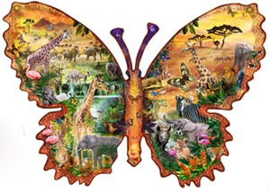 SunsOut: African Butterfly (1000) shaped puzzel