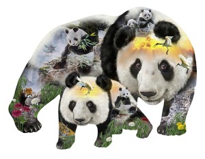 SunsOut: Panda-Monium (1000) shaped puzzel