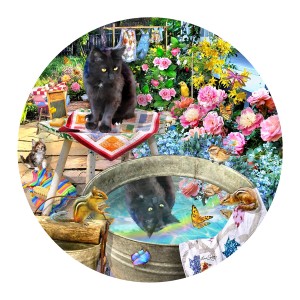 SunsOut: Kitty Reflections (500) ronde puzzel