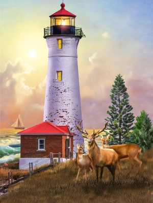 SunsOut: Crisp Point Lighthouse (500XL) verticale puzzel