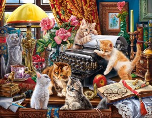 SunsOut: Kittens in the Writer's Office (1000XL) kattenpuzzel