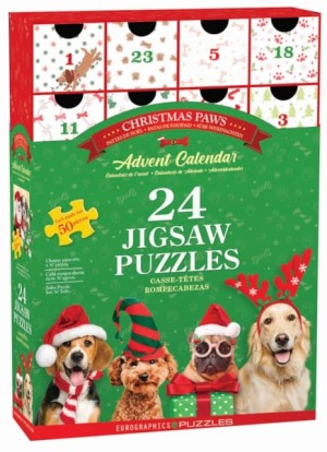 Eurographics: Advent Calendar - Christmas Paws (24x50) kerstpuzzel