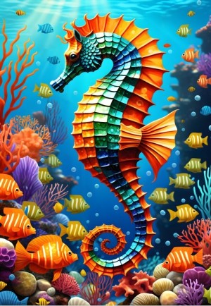 Bluebird: Seahorse (1000) verticale puzzel