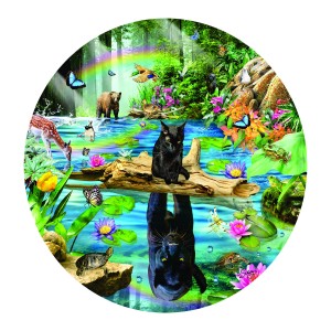 SunsOut: Panther Reflections (500) ronde puzzel