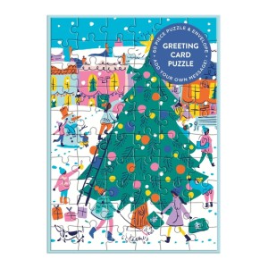 Galison: Greeting Card Puzzle Merry and Bright (60) puzzelkaart