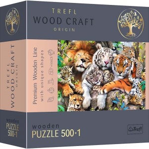 Trefl: Wood Craft - Wild Cats in the Jungle (500) houten legpuzzel