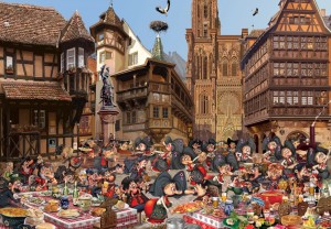 Grafika: Francois Ruyer - L'Alsace (1000) legpuzzel