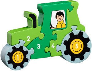 Lanka Kade: Tractor 1 tot en met 5 (5) houten kinderpuzzel