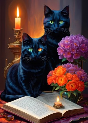 Alipson: Black Cats (500) verticale puzzel