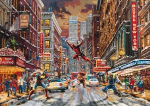 Schmidt: Thomas Kinkade - Marvel Deadpool Snow Day (1000) legpuzzel