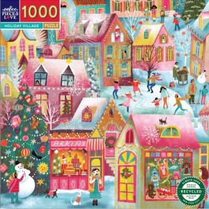 Eeboo: Holiday Village (1000) vierkante puzzel