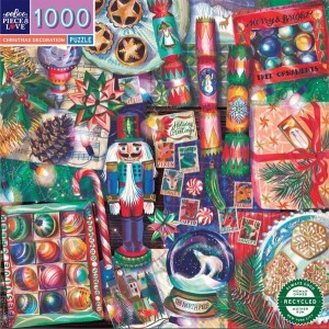 Eeboo: Christmas Decorations (1000) vierkante puzzel